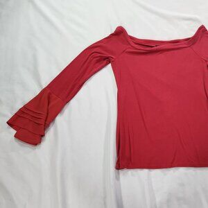 WHBM Orange Bell Long Sleeve Top Size Medium